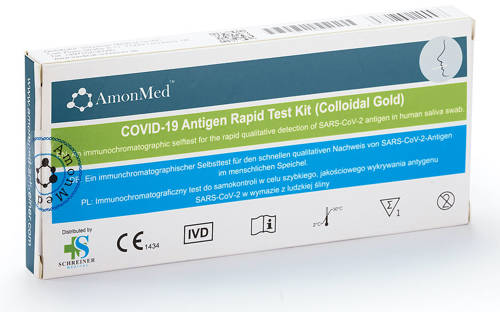 Test na koronawirusa COVID-19 antygenowy ze śliny AmonMed złoto koloidalne
