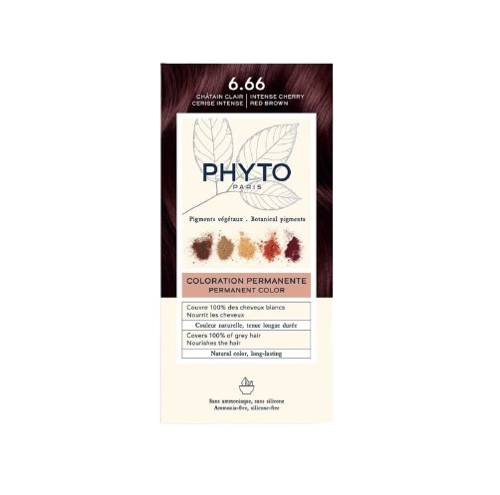 Phyto Color Farba do włosów intensywny wiśniowo-czerwony brąz 6.66